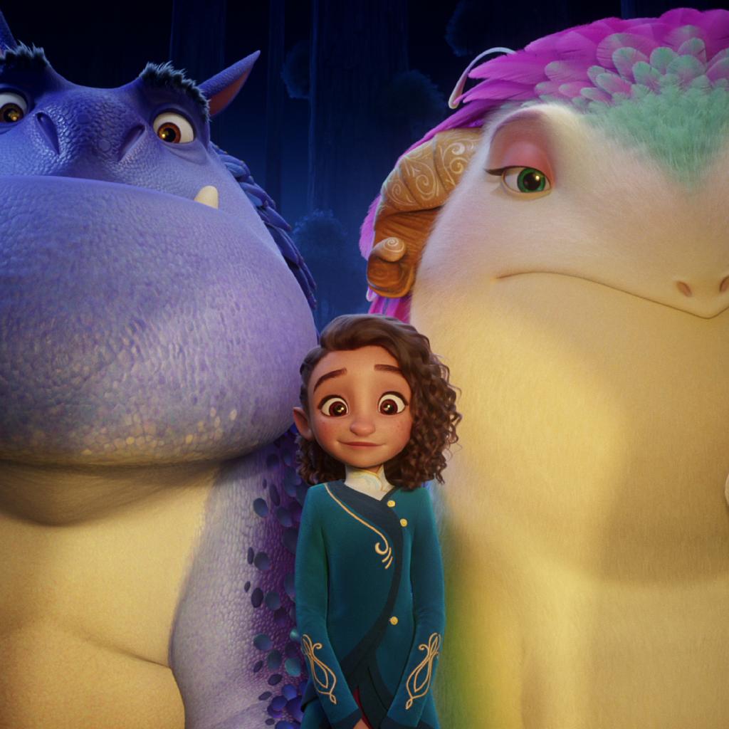 l'héroïne au milieu de ses deux monstres de parents 