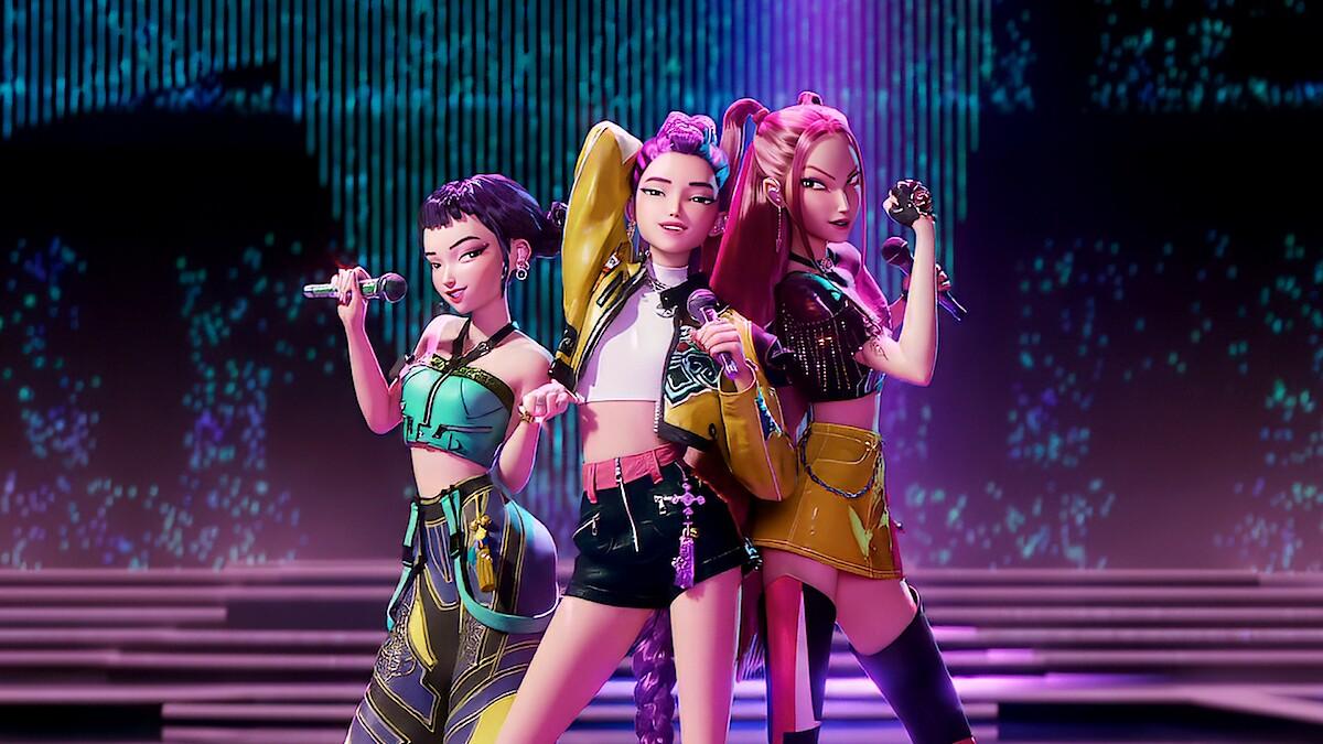 Les trois héroïnes en plein concert